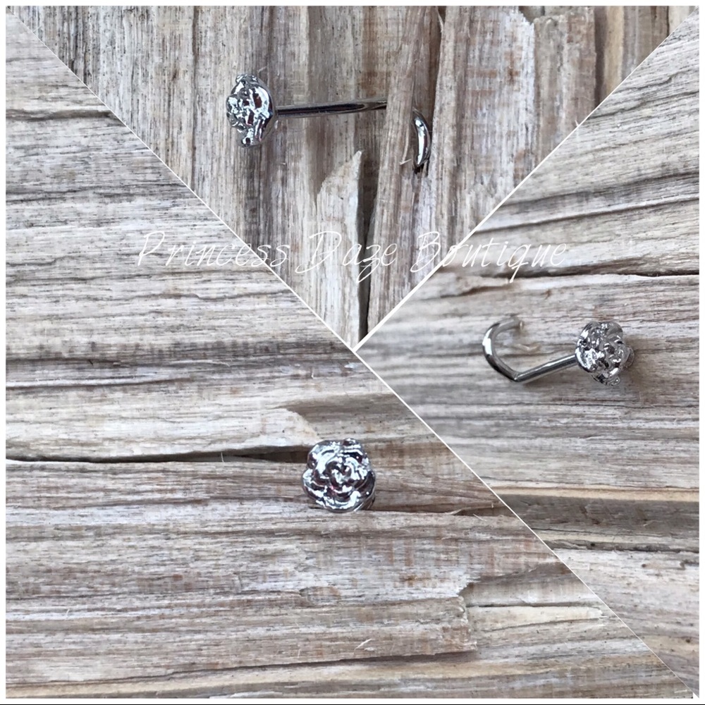 Silver Rose Nose Ring‎